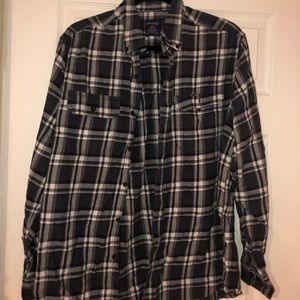 Oversized Blue & White Flannel